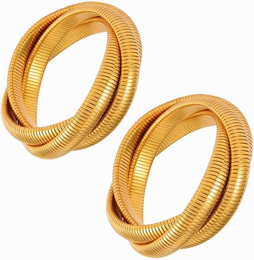 2-Piece Set Chunky Gold Bangles