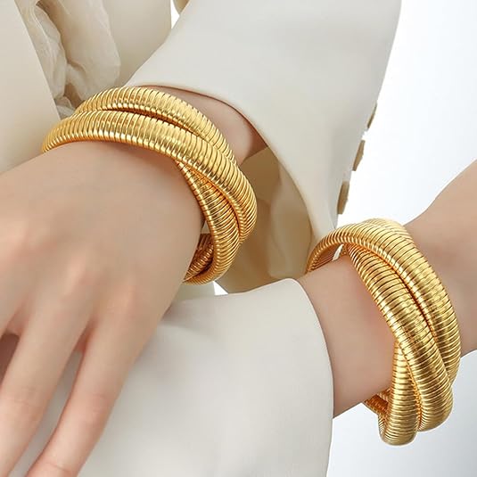 2-Piece Set Chunky Gold Bangles