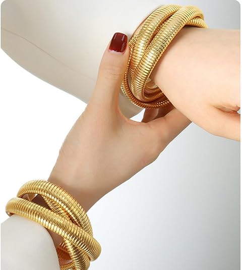 2-Piece Set Chunky Gold Bangles